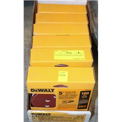 SIX BOXES OF DEWALT SAND PAPER