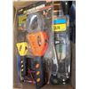 Image 1 : BOX OF ASSORTED TOOLS AND SOLAR PANEL, ETC