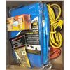 Image 1 : BOX WITH EXTENSION CORDS, TARPS, TARP REPAIR KITS