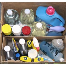 BOX OF SOAP AND CLEANERS