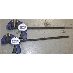 PAIR OF IRWIN QUICK GRIP CLAMPS