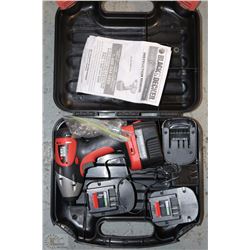 BLACK+DECKER 12 VOLT CORDLESS DRILL WITH CHARGER