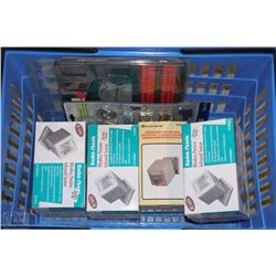 BLUE BASKET WITH MOTION LIGHTS AND CRAFTSMAN