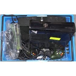 BLUE BASKET WITH XBOX AND XBOX 360