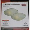 Image 1 : BOX WITH TWO 12" FLUSH MOUNT LIGHT FIXTURES