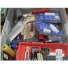 Image 1 : BOX WITH PAINTING SUPPLIES, LIGHTING TIMERS ETC
