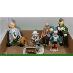 4 VINTAGE CLOWNS WITH A CLENG YI COFFEE BEAN CLOWN