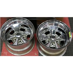 2 STEEL RIMS 5 BOLT WITH "A" IN CENTER