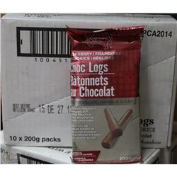 CASE OF CAPRICORN CHOC LOGS-DELICIOUS RASPBERRY