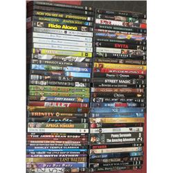 FLAT OF 70 ASSORTED DVD'S