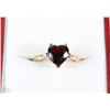Image 1 : 10K YELLOW GOLD PLATED GARNET & DIAMOND RING