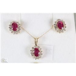 14K YELLOW GOLD RUBY COMBINATION CAST &