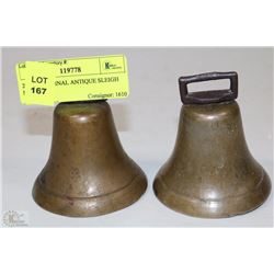 2  ALL ORIGINAL ANTIQUE SLEIGH BELLS