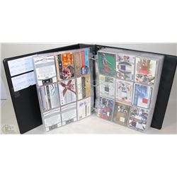 ESTATE BINDER WITH FOOTBALL CARDS INCL PATCHES,