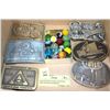 Image 1 : COLLECTION OF BELT BUCKLES AND VINTAGE MARBLES