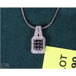 LADIES STERLING SILVER BLACK DIAMOND NECKLACE