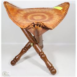 LEATHER FOLDING STOOL