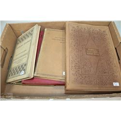 FLAT WITH 6 OLD BOOKS FROM 1890-1923 INCL.LEATHER-