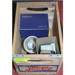 WOODEN PEPSI CRATE COLLECTIBLE WITH VINTAGE COMBI-
