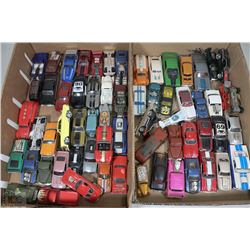 2 FLATS WITH  COLLECTIBLE DIE CAST CARS INCLUDING