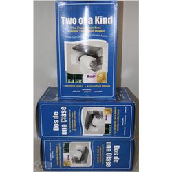 3-TWO OF A KIND NEW DOUBLE TOILET ROLL HOLDER