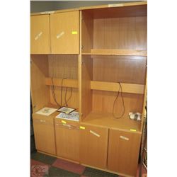 PAIR OF 31" X 19" X 84"H OAK CABINETS