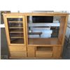 Image 1 : OAK ENTERTAINMENT STAND WITH GLASS DOOR