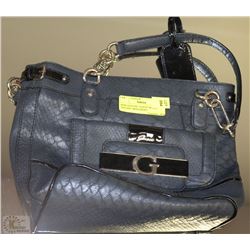 NEW GENUINE "GUESS" BLACK SATCHEL WITH FRONT