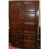 Image 4 : KING SIZE DARK WOOD BEDROOM SUITE WITH BED FRAME,