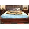 Image 5 : KING SIZE DARK WOOD BEDROOM SUITE WITH BED FRAME,