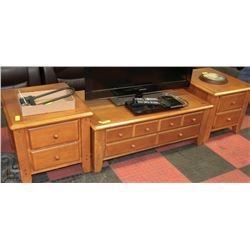 OAK 45 X 28 X 16" H COFFEE TABLE WITH TWO 22 X26