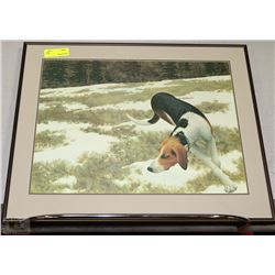 DOG FRAMED PRINT 24"X19"