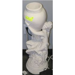 LARGE WHITE CERAMIC GARDEN STATUE PLANTER 28.5"H