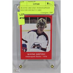 WAYNE GRETZKY INDIANAPOLIS RACERS HOCKEY CARD
