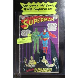 50+ YEARS OLD COMIC #186 SUPERMAN COMIC BOOK