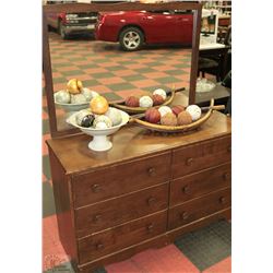 48" X 16" X 58"H SIX DRAWER DRESSER WITH MIRROR