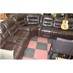 NEW CHOCOLATE BROWN LEATHERETTE RECLINING