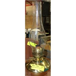 GLASS CHIMNEY OIL LAMP 14.5" TALL
