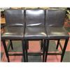 Image 1 : LOT OF 3 LEATHERETTE BAR LEVEL STOOLS
