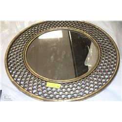 LARGE GOLD COLOR ROUND MIRROR 26" DIAMETER