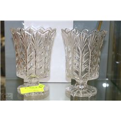 PAIR OF CRYSTAL VASES