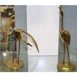 2 BRASS BIRD ORNAMENTS