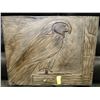 Image 1 : 24" X 20" WOOD CARVED EAGLE PICTURE