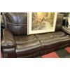 Image 1 : BROWN LEATHERETTE RECLINING SOFA