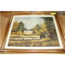 ESTATE FRAMED OIL ON CANVAS SIGNED PAINTING