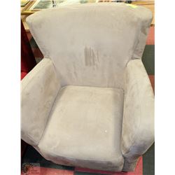 GREY MICROFIBRE ARMCHAIR