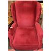 Image 1 : ESTATE VINTAGE RED FABRIC WING BACK PARLOUR CHAIR