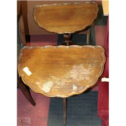 PAIR OF ESTATE SOLID WOOD CLAW FOOT 'D' SHAPE