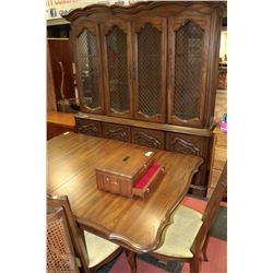 1980'S NINE PC WOOD DINING ROOM SUITE