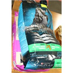 2 BAGS SMALL BREED DOG FOOD INCL PROPLAN 6LB